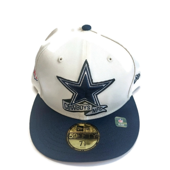 New Era Other - 59Fifty New Era Size 7 5/8 Dallas Cowboys Fitted Hat On Field Cap Cream Blue